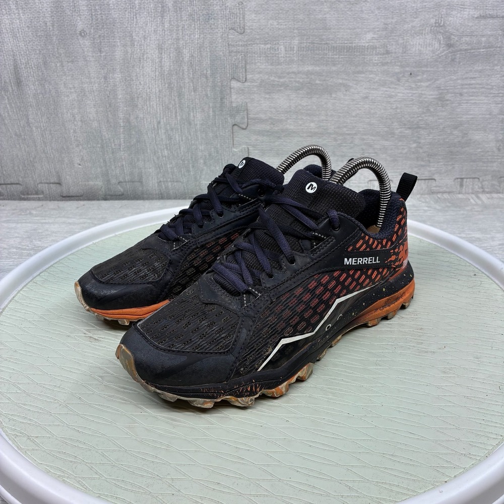 Merrell All Out Crush Tough Mudder Women's 7.5 Black Orange Trail Shoes J37402